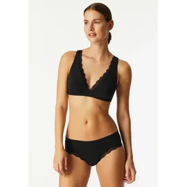 SCHIESSER BH Unique Cotton Soft Bra With Lace Schwarz Baumwolle B 85 Damen