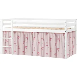 Spielbett HOPPEKIDS "ECO Dream", rot (rot, weiß), B:101cm H:105cm L:208cm, Vorhang: 100% Baumwolle, Betten, Massivholz, wahlweise in 2 Größen und 4 Farben, Matratze wählbar