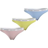 Tommy Hilfiger Underwear Slip 3 PACK THONG (EXT SIZES) (Packung, 3er) mit Tommy Hilfiger Logobund bunt S (36)