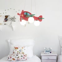 Ideal Lux 136318 Kinder Hängeleuchte Avion-1 3x40W | E14 / Motiv Flugzeug