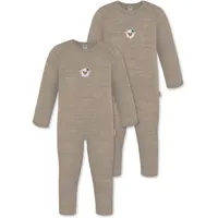 normani Outdoor Sports 2er Pack Baby Merino Strampler „Waverly" in Beige | Gr.: 56