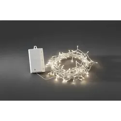 Konstsmide LED Lichterkette, Lichtsensor, 6h/9h Timer, 480 warmweiße Dioden, batteriebetrieben, Außen (IP44), transparentes Kabel