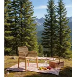 Xlmoebel Gartenstuhl Stilvoller Designer Rattanstuhl für Luxus-Terrassenambiente, Made in Europa beige