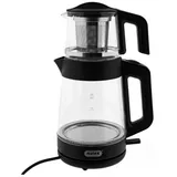 Mulex Tee Express 2-in-1 Teekocher & Wasserkocher aus Glas - 1L + 2L - Schwarz