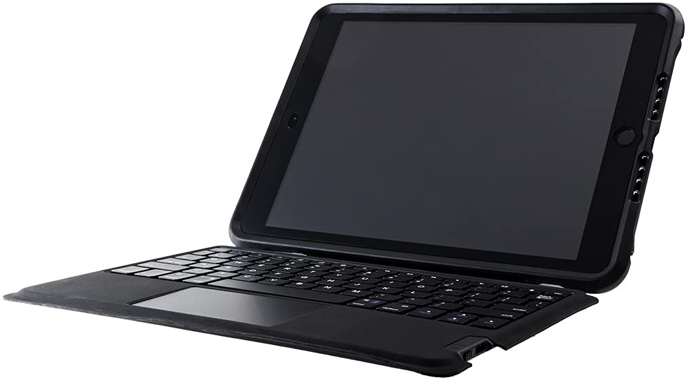 OtterBox UnlmitED Keyboard Hülle für iPad 10,2" (7. gen / 8. gen / 9. gen), Schutzhülle mit DEUTSCH-Tastatur, nach Militärstandard getestet, Schwarz/Transparant, Keine Einzelhandelsverpackung