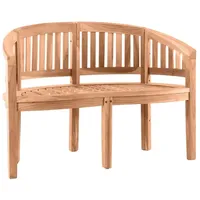 Dynamic24 Gartensitzbank in Bananenform 120 cm Teak braun