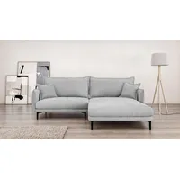 Home Affaire Ecksofa HOME AFFAIRE "ALEXANDRIA mit Recamiere rechts oder links bestellbar, moderne Bezüge", grau (hellgrau), B:246cm H:86cm T:190cm, 100% Polyester, Sofas, Ecksofa, L-Form mit Wellenunterfederung, Maße: B/H/T 246/86/190 cm