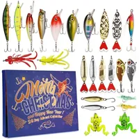Aktion: Neuer Angel-Adventskalender, Weihnachts-Countdown – 24-Tage-Angelköder-Set für erwachsene Angler, Männer, Teenager, Jungen –