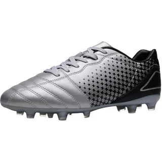 DREAM PAIRS Herren Fußballschuhe Professionelle Trainingsschuhe Stollen Spikes Cleats Outdoor Sport Football Schuhe,Size 44.5,Silber/Schwarz,SUPERFLIGHT-1 - 44.5 EU