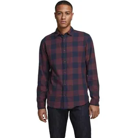 JACK & JONES Gingham Twill Langarmhemd Port Royale L