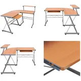 vidaXL Eck Computertisch Braun 132x112x99 cm Holzwerkstoff - Computertisch - Computertische - Gaming Tisch - Eckschreibtisch - Braun