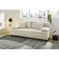 Schlafsofa JOCKENHÖFER GRUPPE "Andy, mit Gästebettfunktion, inklusive 6 Kissen" Sofas Gr. B/T: 204cm x 100cm, Struktur, braun (braun, beige) Wellenfederung und großzügigem StauraumBettkasten