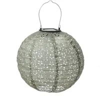MARELIDA LED Solar Lampion mit Blumenmuster grün 25cm Party