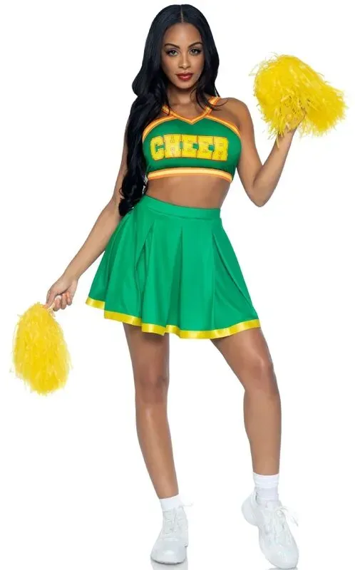 LEG AVENUE Kostüm Cheerleader Grün S/M