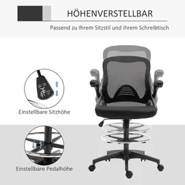 Vinsetto Mesh Ergonomischer Bürostuhl Schwarz