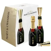 Moët & Chandon Champagne AT HOME PACK 12% Vol. 6x0,2l in Geschenkbox mit Bottle Sippers