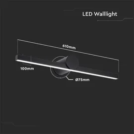 V-Tac LED-Spiegelleuchte (10 W) 3000 K Schwarz