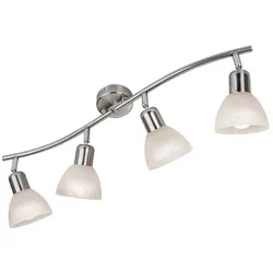 LED Deckenleuchte Wohnzimmerlampe Deckenspots Metall Glas Alabaster B 70 cm