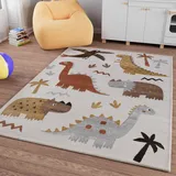 SMART KIDS Kinderteppich »T-Rex & Friends«, rechteckig, 10 mm Höhe, Moderner Spielteppich, strapazierfähig, pflegeleicht, Konturenschnitt