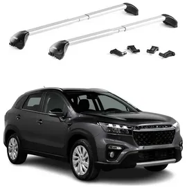 Omac Dachträger Querträger TÜV geprüft für Suzuki S-Cross 2022-2026 – Abschließbar (4 Schlösser) – Max 100 kg – Robuste Befestigung Silber