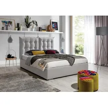 aea Designer Bett Schlafzimmer Betten Textil Leder Hotel Luxus Polster Samt 200x200 - Grau