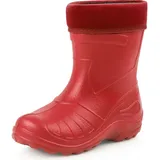 Ladeheid Gummistiefel Kinder federleichte und wasserdichte Eva Thermo Regenstiefel Gummistiefel gefüttert KL050 (Rot, 28 EU)