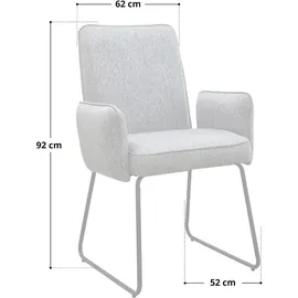 Svita ALBA 2er Set Esszimmerstühle Armlehnstuhl Polsterstuhl Stoffbezug Grau