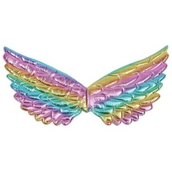Das Kostümland Kostüm-Flügel Bunte Pastell Engelsflügel ‚Aurelia‘ – 22 x 43 cm bunt
