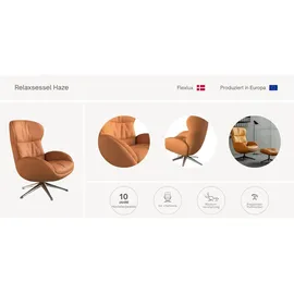 flexlux Relaxsessel Haze Leder/Polyester 70 x 104 x 79 cm Beige drehbar