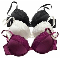 PETITE FLEUR Push-up-BH Damen schwarz+creme+beere Gr.90A