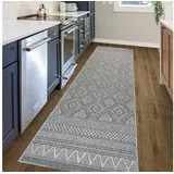 my home Teppich Toronto auch als Läufer erhältlich, rechteckig, Höhe: 3 mm, In- und Outdoor geeignet, Sisal-Optik, Wetterfest & UV-beständig, Boho grau 80 cm x 250 cm x 3 mm