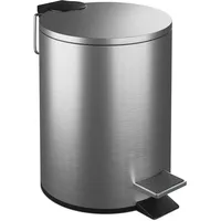 Relaxdays Kosmetikeimer, 3 Liter, Absenkautomatik, entnehmbarer Inneneimer, Edelstahl, Bad