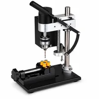 VOBOR Standbohrmaschine, 200W Miniatur Tischbohrmaschine 7 Gang Einstellbare Geschwindigkeit, Bohrhub 50mm, Mini Ständerbohrmaschine für Metall Holz Acryl