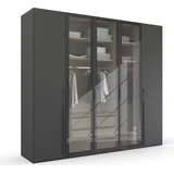 Rauch Drehtürenschrank »Kleiderschrank Schrank Garderobe SKAT SHINE mit hochwertigem,«, transparentem Grauglas inkl. umfangreichem Zubehör MADE IN GERMANY,