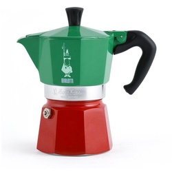 BIALETTI Espressokocher Moka Express, 0,04l Kaffeekanne, 1 Tasse, Aluminium, traditionell italienisch, Kaffeekocher, Espressokanne, Kaffeebereiter, Espresso Maker, Camping, Tricolore grün/weiß/rot grün|rot|weiß