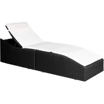 furnicato Sonnenliege 192 x 95 x 62 cm Schwarz