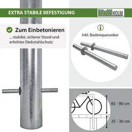 Trutzholm Fahrradständer Fahrradanlehnbügel Typ H 115x75 cm Stahl feuerverzinkt Ø 60 mm grau