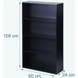 Relaxdays Bücherregal 60 x 108 x 24 cm Schwarz