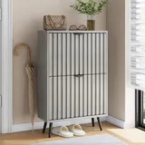 Schrank Aufbewahrung Klapp 60 Cm Grau Mdf Metall Okmyhome