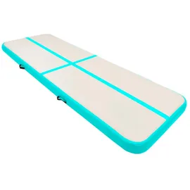 vidaXL Aufblasbare Gymnastikmatte mit Pumpe 400x100x15 cm PVC Grün