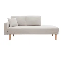 Miliboo Chaiselongue beiger Stoff mit Samteffekt L190 cm bertille