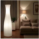Trango 1231L Design Reispapier Stehlampe *SWEDEN* Reispapierlampe *HANDMADE* Stehleuchte mit weißem Lampenschirm inkl. 2x E14 LED Leuchtmittel, Form: Rund, Höhe: 125cm, Wohnraumlampe, Standlampe