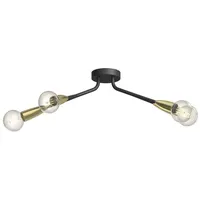 LUCANDE Carlea Deckenlampe, 4-fl. schwarz-messing
