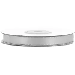 Doppelseitiges Satinband 6mm x 20m Schleifenband Geschenkband Stoffband Silber