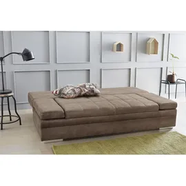 luma-home Schlafcouch Mikrofaser mit Bettkasten 2-Sitzer Braun