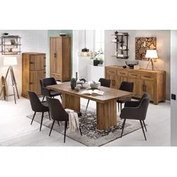 SIT Esstisch »Banda«, mit eingelegtem Metallband, Shabby Chic, Vintage SIT natur