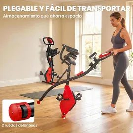 Homcom Heimtrainer mit LCD Display rot