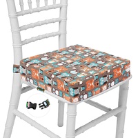 Taeku Sitzerhöhung Stuhl, Cartoon Tragbares Boostersitze mit 2 Sicherheits Schnalle Waschbar Sitzerhöhung für Esstisch (Eule Orange)