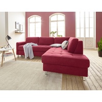 sit&more Ecksofa »Pablo L-Form«, wahlweise mit Bettfunktion und Bettkasten rot