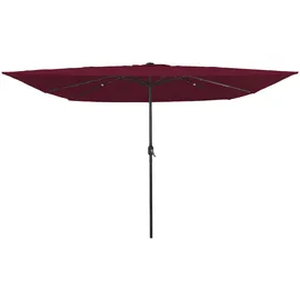 vidaXL Sonnenschirm mit LED-Leuchten 295 x 245 cm Bordeaux